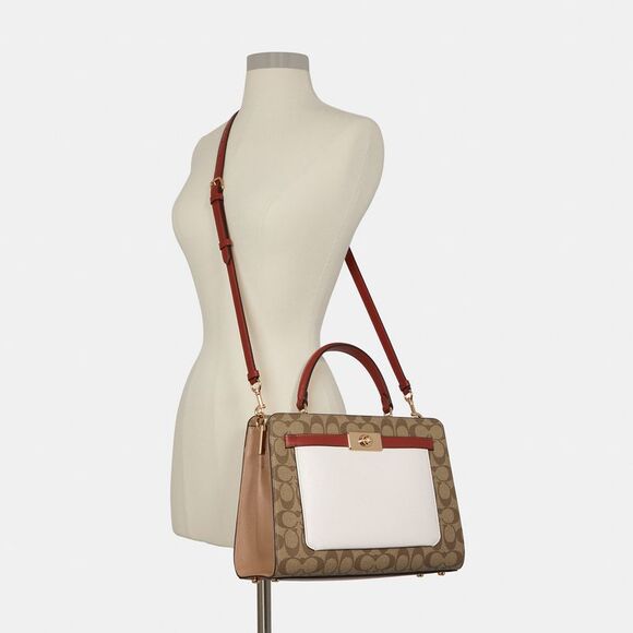 ALMOST PERFECT Coach Outlet Lane Carryall In Colorblock Signature Canvas - Picture 5 of 6